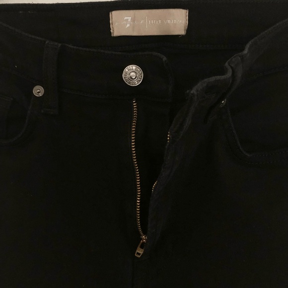 7 For All Mankind Luxe Vintage Black Jeans - Size 28 - Picture 3 of 9